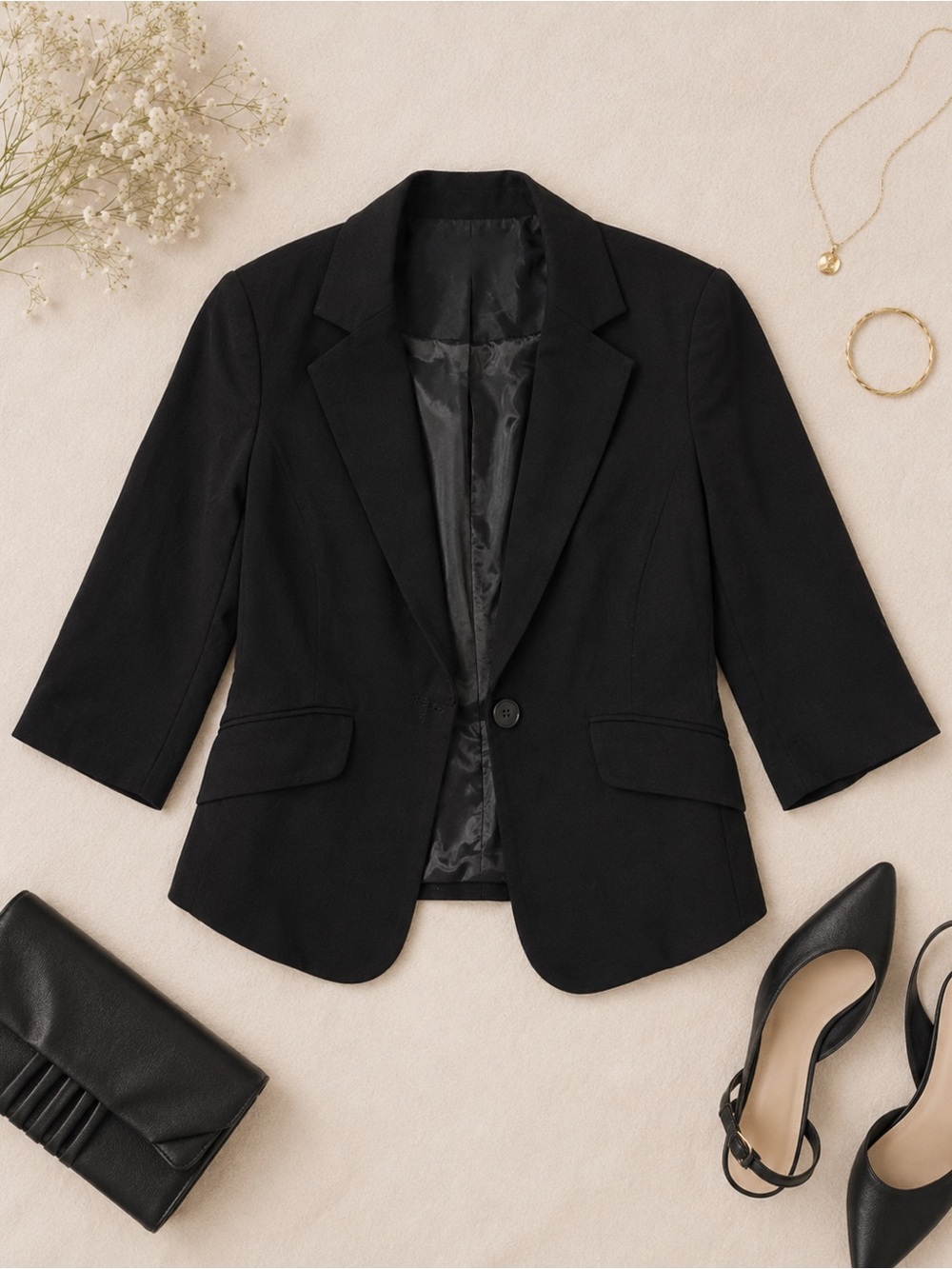 Noel Asmar Black Single-Button Tailored Blazer